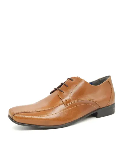 Frank James Putney Tan Leather Mens Derby Lace Up Shoes