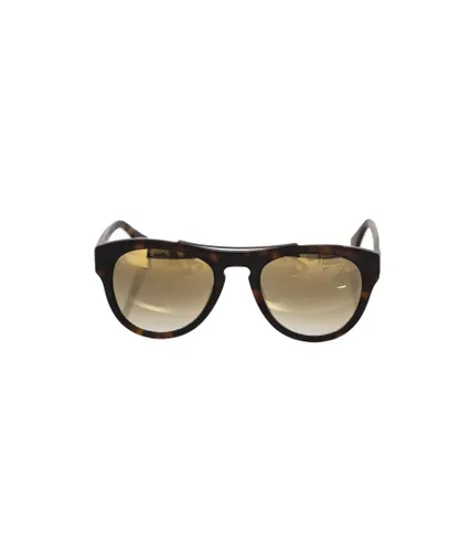 Frankie Morello Womens Havana Wayfarer Sunglasses - Brown - One