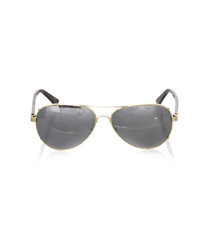 Frankie Morello Womens Metallic Aviator Sunglasses with Smoked Lens - Gold - One