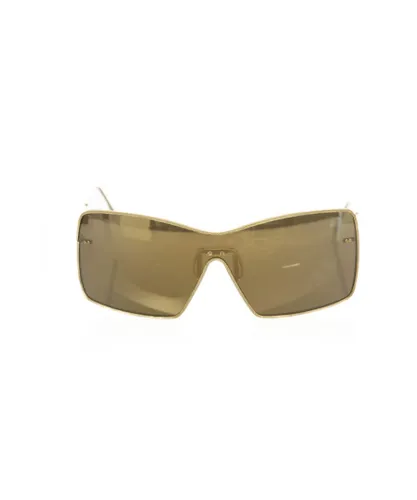 Frankie Morello Womens Metallic Fibre Sunglasses with Champagne Mirror Lens - Gold - One