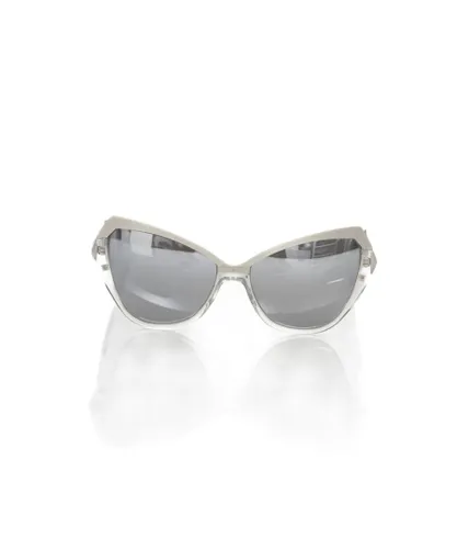 Frankie Morello Womens Metallic Upper Edge Cat Eye Sunglasses with Shaded Lens - Grey - One