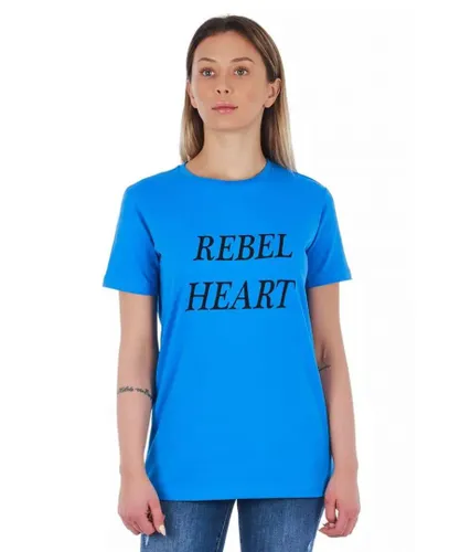 Frankie Morello Womens Printed Cotton T-Shirt - Light Blue