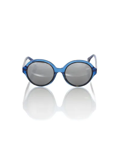 Frankie Morello Womens Round Gun Barrel Lens Sunglasses - Blue - One