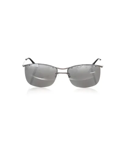 Frankie Morello Womens Sunglasses with Metallic Fibre and Gray Mirror Lens - Silver - One