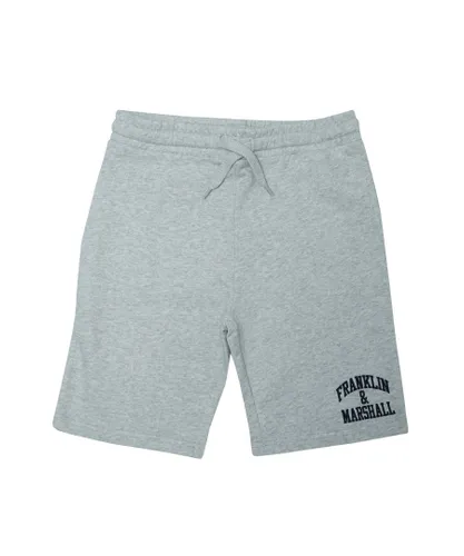 Franklin & Marshall Boys Boy's And Junior Arch Letter Short in Grey Marl Cotton