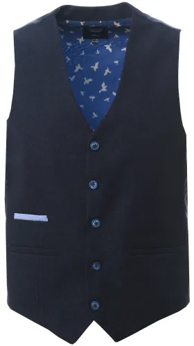 Fratelli Navy Waistcoat With Contrast Details