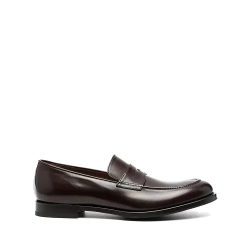 Fratelli Rossetti , Leather penny loafers ,Brown male, Sizes: