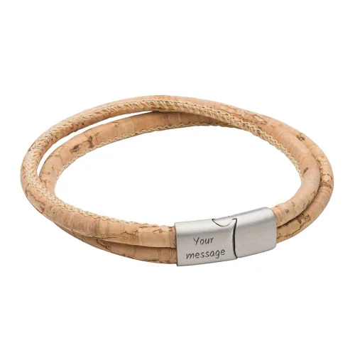 Fred Bennett Cork Double Row Bracelet with Stainless Steel Clasp