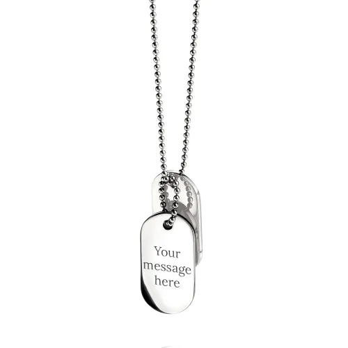 Fred Bennett Stainless Steel Oval Dog Tag Necklace
