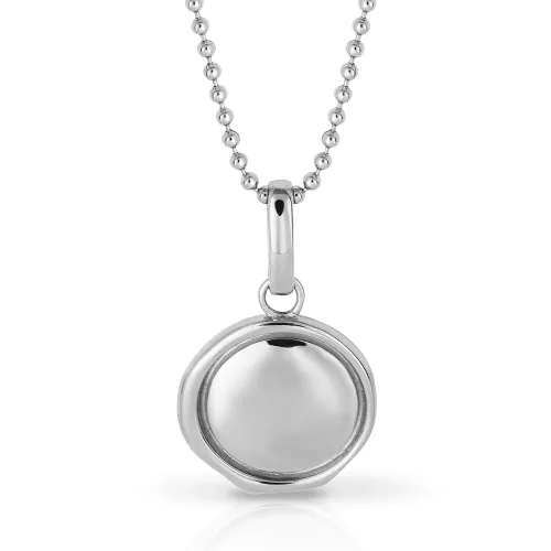Fred Bennett Stainless Steel Round Wax Seal Style Necklace