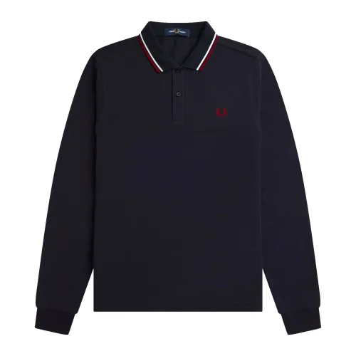 Fred Perry , Authentic Long Sleeved Twin Tipped Polo Navy ,Blue male, Sizes: