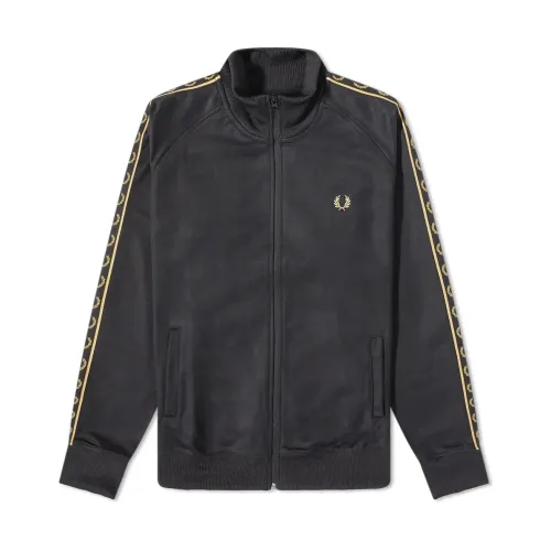 Fred Perry , Authentic Taped Track Jacket Black 1964 Gold