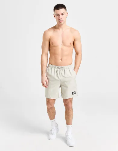 Fred Perry Badge Swim Shorts - Grey - Mens