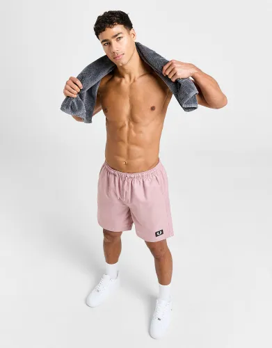 Fred Perry Badge Swim Shorts - Pink - Mens