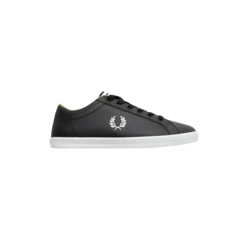 Fred Perry , Baseline Leather Sneakers ,Black male, Sizes: