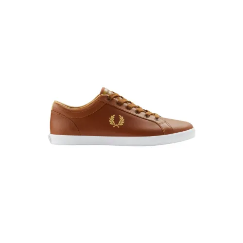 Fred Perry , Baseline Leather Tennis Shoes ,Brown male, Sizes: