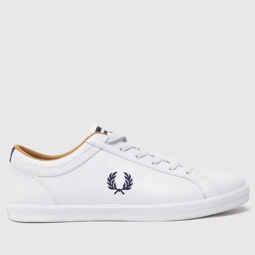 Fred Perry Baseline Trainers In White & Navy