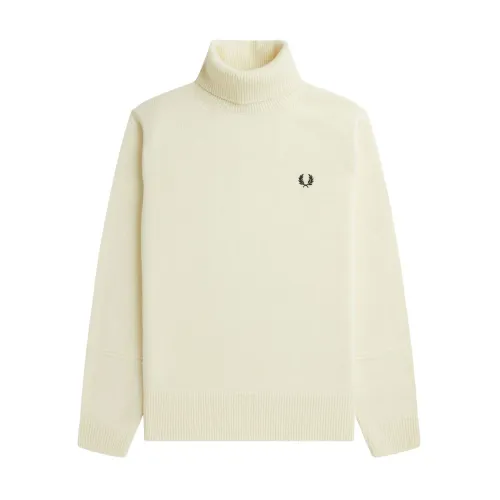 Fred Perry , Beige Turtleneck for Men ,Beige male, Sizes: