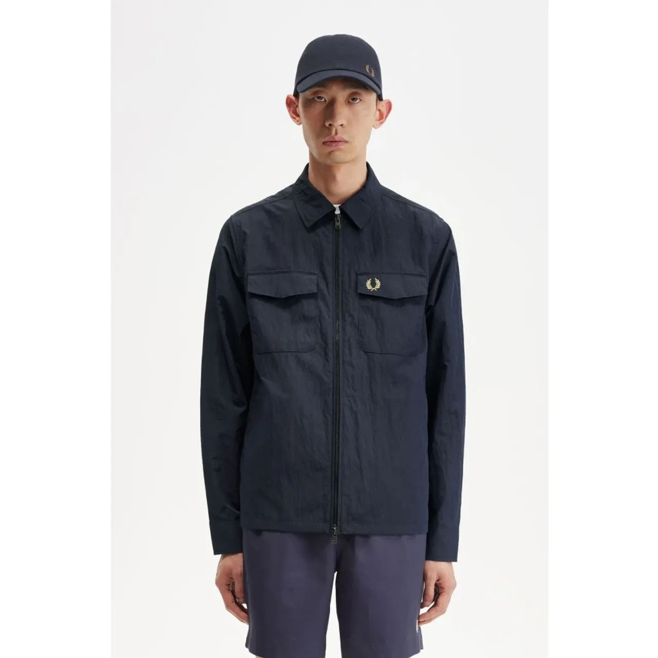 Fred Perry , Blue Overshirt Jacket ,Blue male, Sizes: