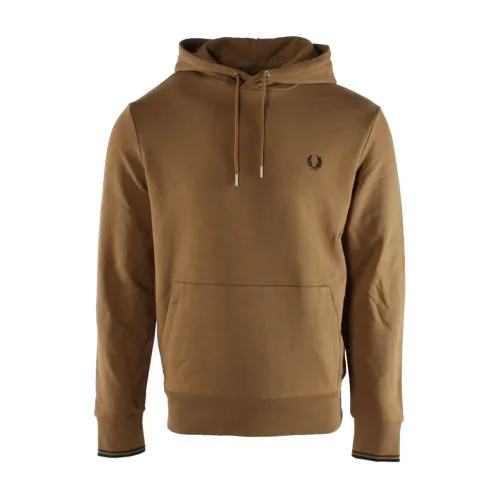Fred Perry , Brown Cotton Sweater for Men ,Brown male, Sizes: