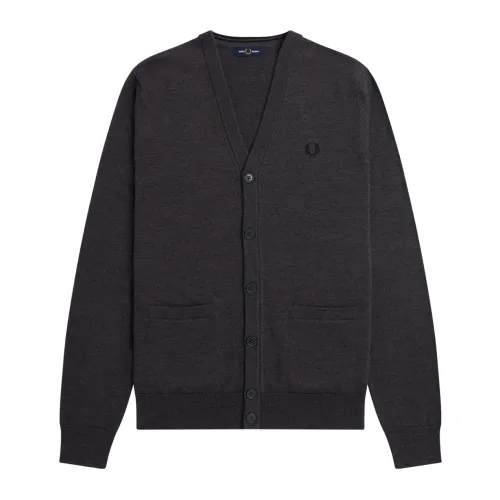 Fred Perry , Classic Cardigan Collection ,Gray male, Sizes: