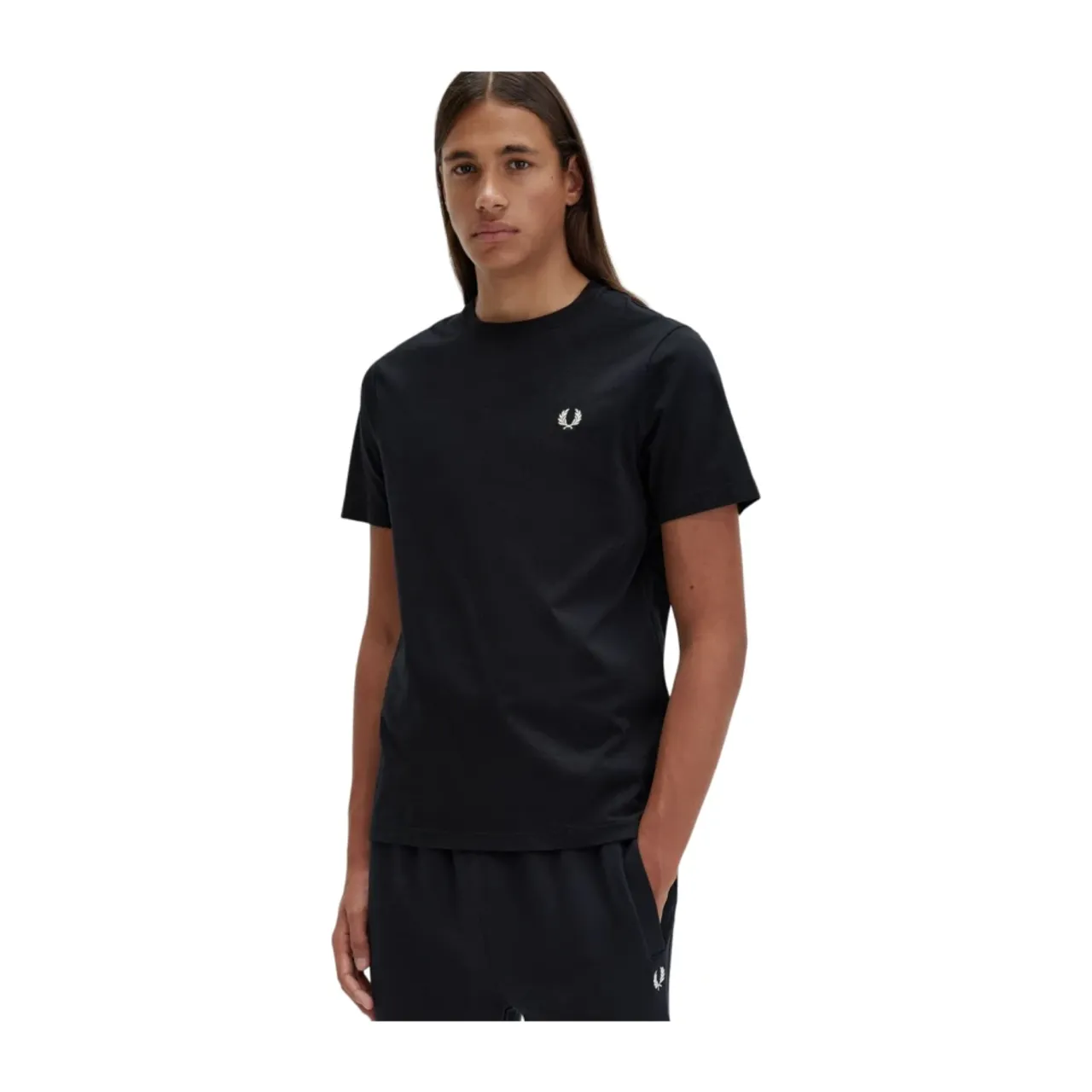 Fred Perry , Classic Cotton T-Shirt ,Black male, Sizes: