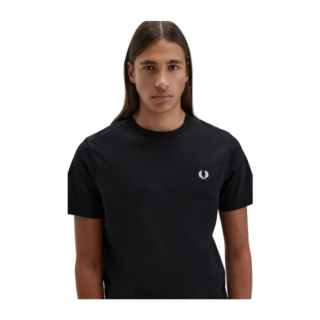 Fred Perry , Classic Cotton T-Shirt ,Black male, Sizes: