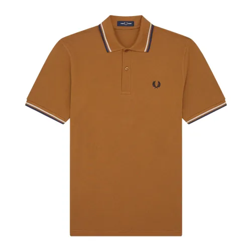 Fred Perry , Classic Laurel Crown Polo Shirt ,Brown male, Sizes: