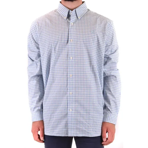 Fred Perry , Classic Oversized Checkered Shirt ,Blue male, Sizes: