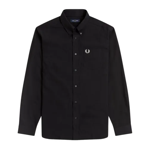 Fred Perry , Classic Oxford Button Shirt ,Black male, Sizes: