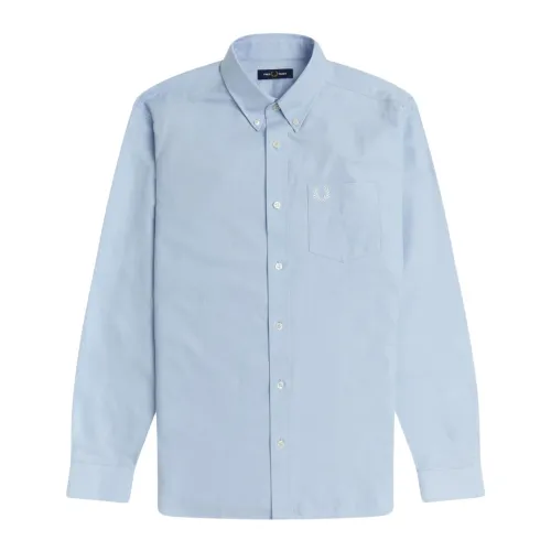 Fred Perry , Classic Oxford Shirt with Button-Down Collar ,Blue male, Sizes: