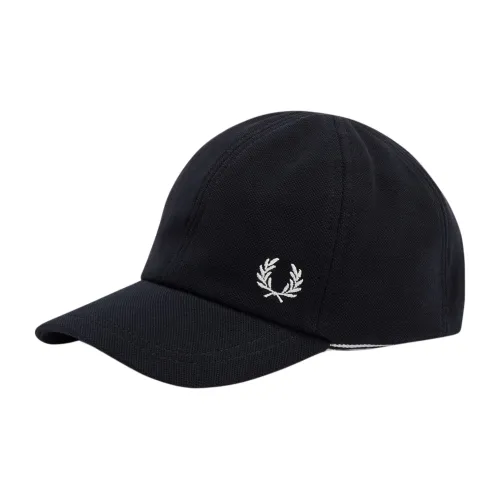 Fred Perry , Classic Pique Cap with Laurel Embroidery ,Black male, Sizes: ONE
