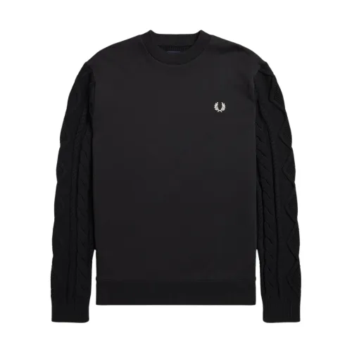 Fred Perry , Classic Sweatshirt ,Black male, Sizes: