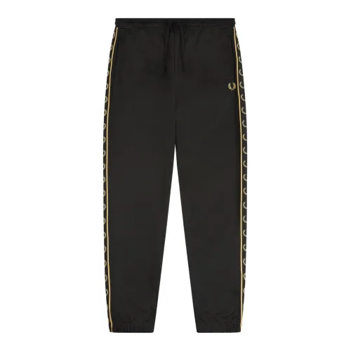 Fred Perry , Contrast Trim Track Pants ,Black male, Sizes: