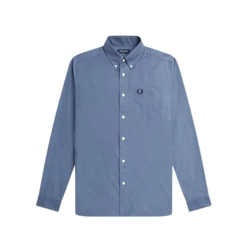 Fred Perry , Cotton Dotton Down Shirt ,Blue male, Sizes: