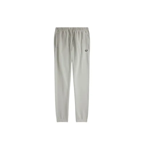 Fred Perry , Cotton Track Pants with Elasticized Cuffs ,White male, Sizes: