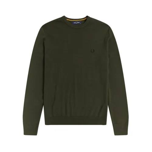 Fred Perry , Crew Knit Sweater ,Green male, Sizes: