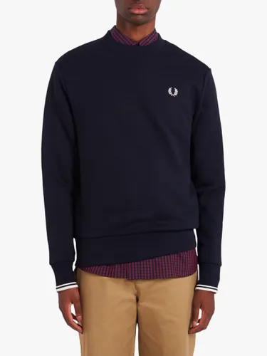 Fred Perry Crew Neck Sweatshirt - Blue Navy 248 - Male