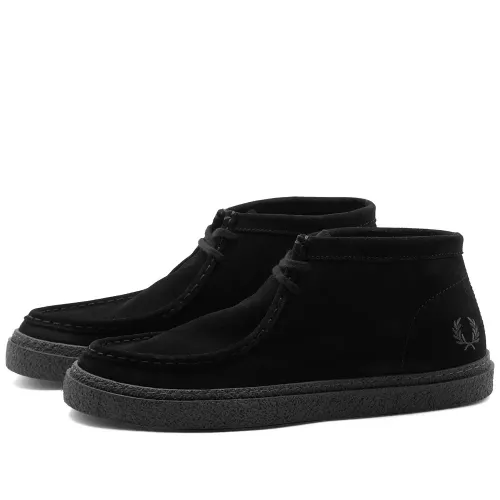Fred Perry , Dawson Mid Suede Moccasin Sneakers ,Black male, Sizes: