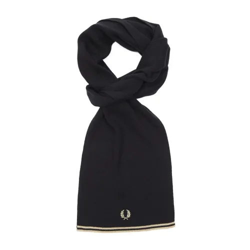 Fred Perry , Double Line Scarf ,Black male, Sizes: ONE
