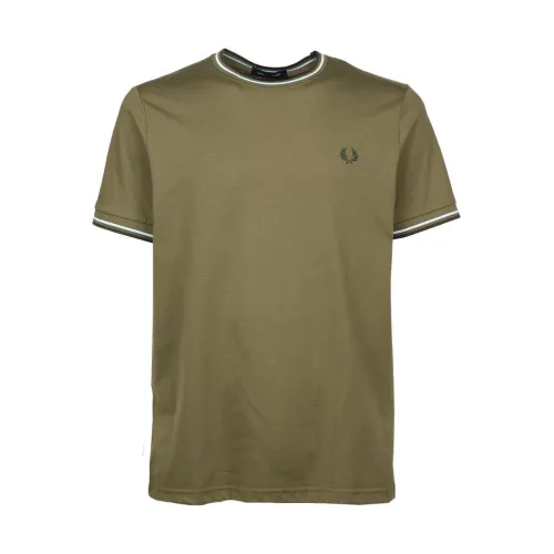Fred Perry , Fp Twin Tipped T-Shirt ,Green male, Sizes: