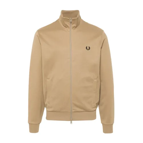 Fred Perry , Fred Perry Sweaters Brown ,Beige male, Sizes: