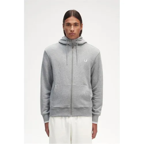 Fred Perry Fred Zipped Hooded Sweatshirt - Grey