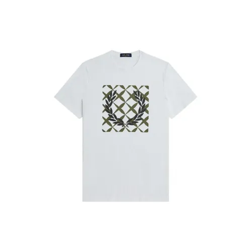 Fred Perry , Graphic Logo Cotton T-Shirts ,White male, Sizes: