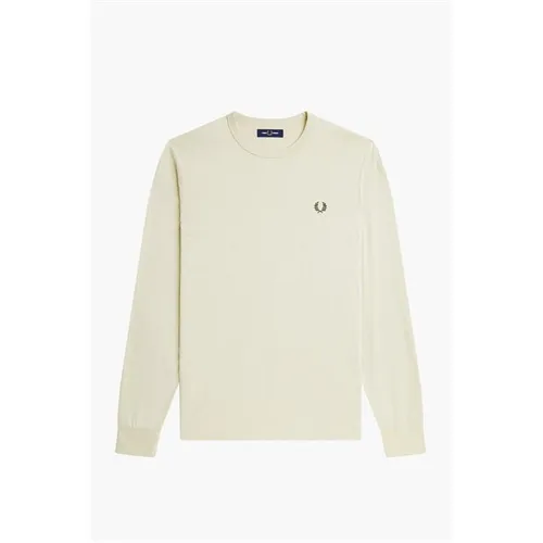 Fred Perry Graphic Long Sleeve T Shirt - Beige