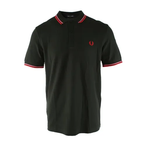 Fred Perry , Green Cotton Polo for Men ,Green male, Sizes:
