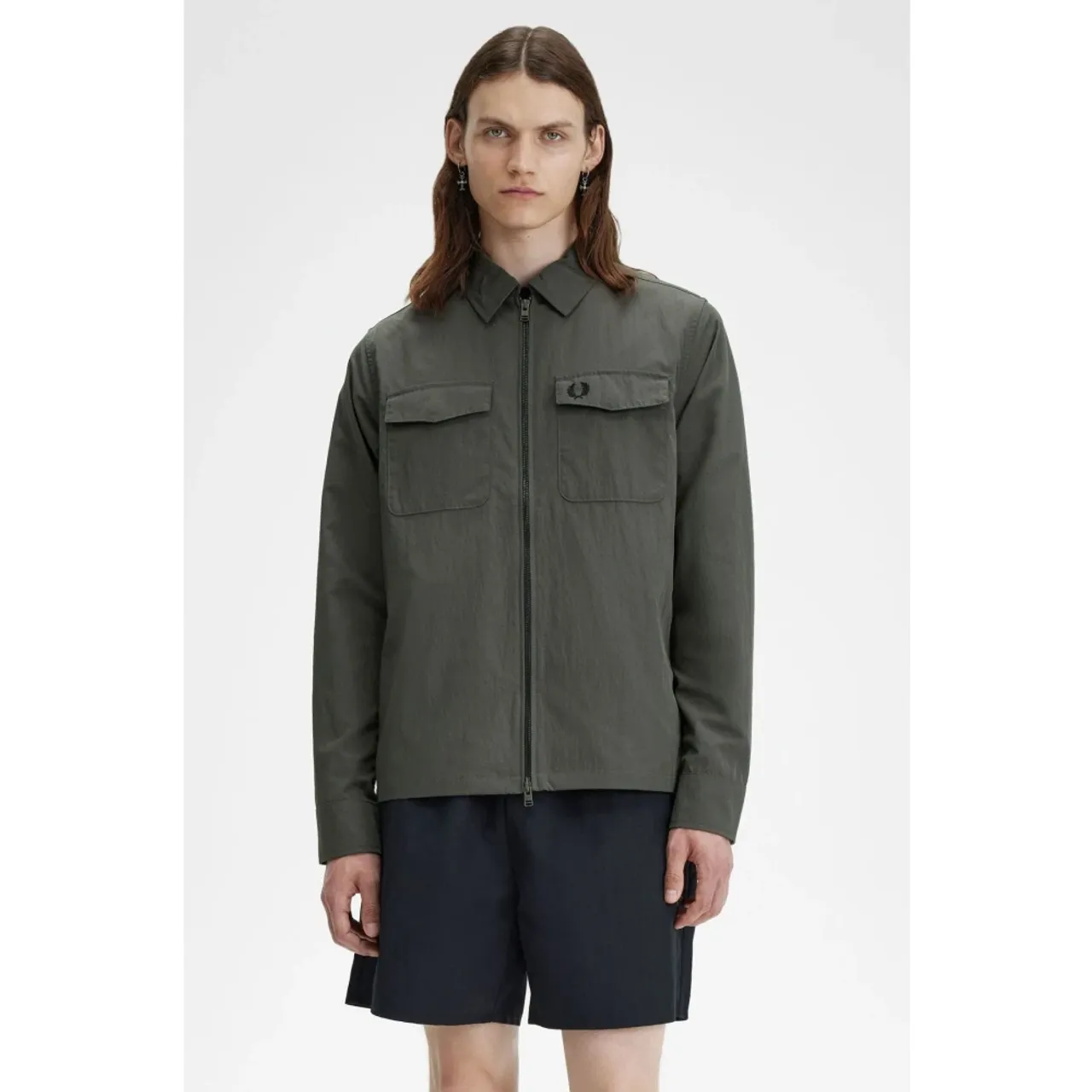 Fred Perry , Green OverShirt Jacket ,Green male, Sizes: