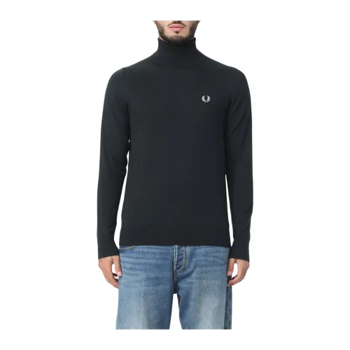 Fred Perry , High Neck Turtleneck ,Black male, Sizes: