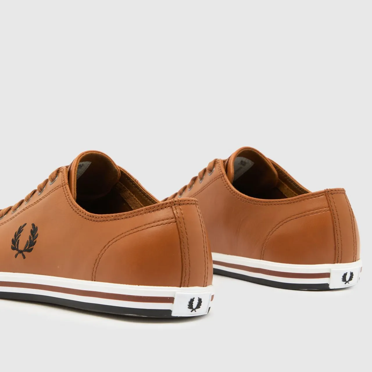 Fred Perry Kingston Leather Trainers In Brown & Black
