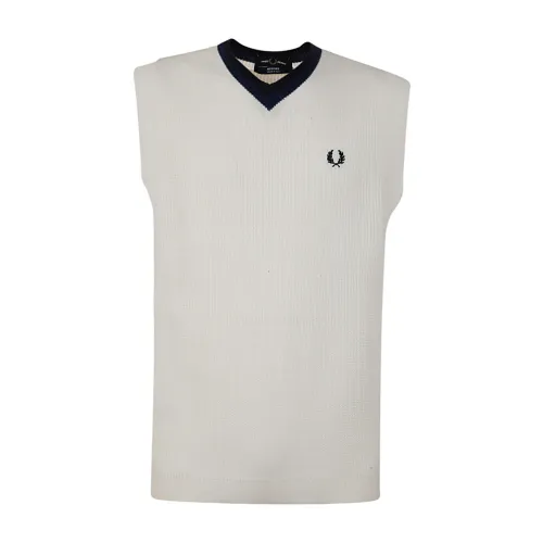 Fred Perry , Knitted Tank Top ,Beige male, Sizes: